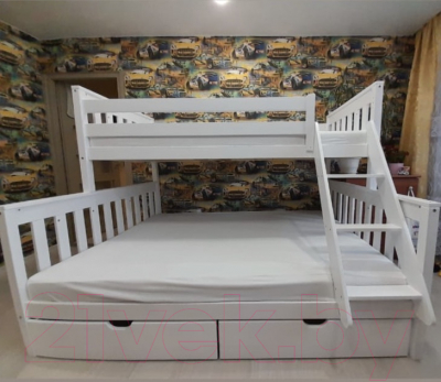 Двухъярусная кровать детская WoodMoon ВудМун 4 90x200 / ВМ-4