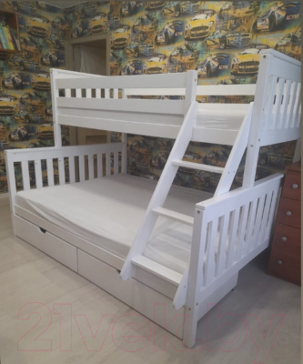 Двухъярусная кровать детская WoodMoon ВудМун 4 90x200 / ВМ-4