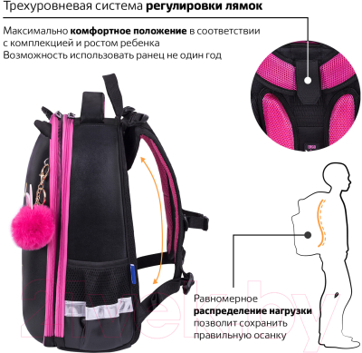 Изображение товара Школьный рюкзак Brauberg Shiny. Glad To Be Cat / 271382