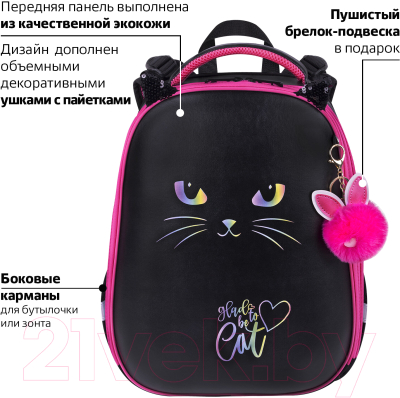 Изображение товара Школьный рюкзак Brauberg Shiny. Glad To Be Cat / 271382