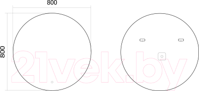 Зеркало Axus Volta Eco 80x80 Стандарт