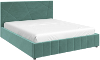 Полуторная кровать Bravo Мебель Нельсон Абстракция 140x200 с металлокаркасом (бирюза) - 