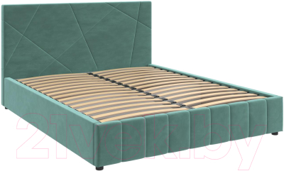 Полуторная кровать Bravo Мебель Нельсон Абстракция 140x200 с металлокаркасом (бирюза)