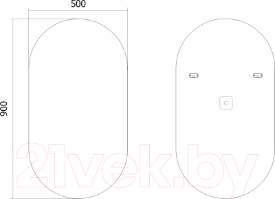 Зеркало Axus Divo Eco 50x90 Стандарт