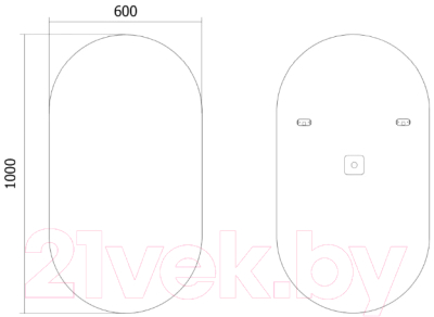 Купить Зеркало Axus Divo Eco 60x100 Стандарт  