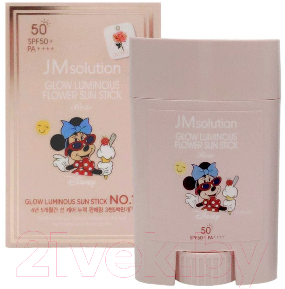 Крем солнцезащитный JMsolution Glow Luminous Flower Light Sun Stick Disney Mini SPF50+