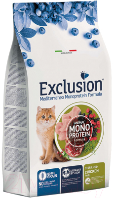 Сухой корм для кошек Exclusion Monoprotein Sterilized Chicken / NGCGC01 (1.5кг)