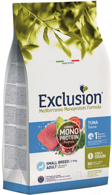 Сухой корм для собак Exclusion Monoprotein Tuna Noble Grain мелких пород / NGATS07 (7кг)