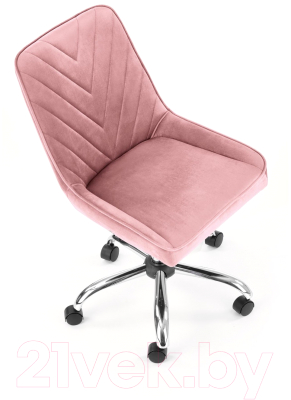 Кресло офисное Halmar Rico (розовый/хром)