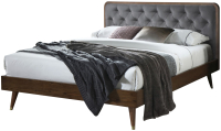 Двуспальная кровать Halmar Cassidy 160x200 (серый/орех) - 