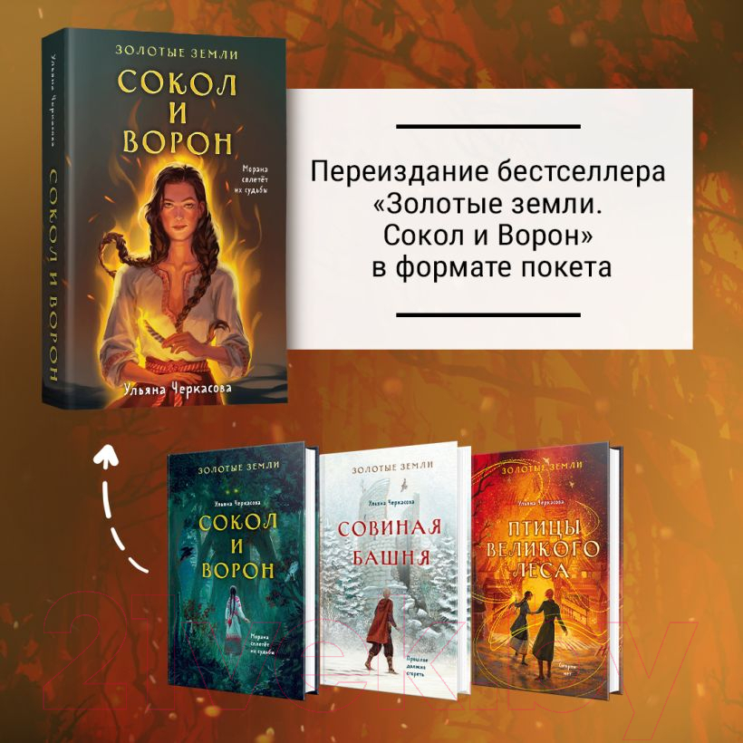 Художественная книга Черным-бело Золотые земли. Сокол и Ворон (Черкасова У.) — фото 6