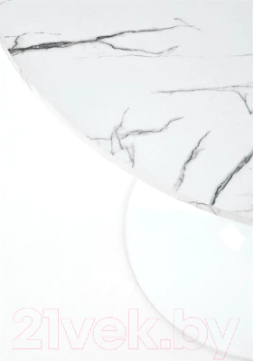 Обеденный стол Halmar Denver 80x73 (белый мрамор/белый)