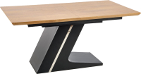 Обеденный стол Halmar Ferguson раскладной 160-220x90x75 (дуб натуральный/черный) - 