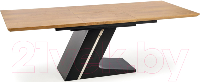 Обеденный стол Halmar Ferguson раскладной 160-220x90x75 (дуб натуральный/черный)
