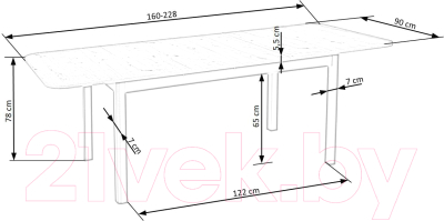 Купить Обеденный стол Halmar Florian раскладной 160-228x90x78  