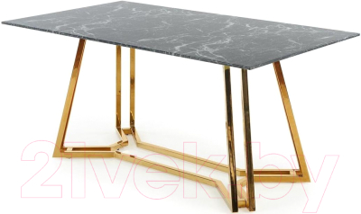 Обеденный стол Halmar Konami 160x90x75 (черный мрамор/золото)