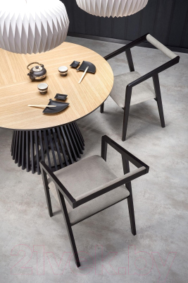 Обеденный стол Halmar Miyaki 120x77 (дуб натуральный/черный)