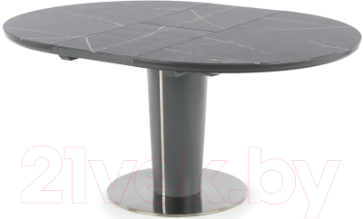 Обеденный стол Halmar Ricardo раскладной 120-160x120x76 (серый мрамор)