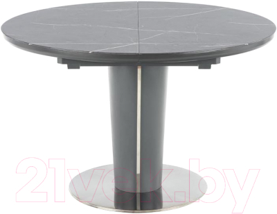 Обеденный стол Halmar Ricardo раскладной 120-160x120x76 (серый мрамор)