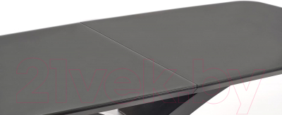 Обеденный стол Halmar Silvestro раскладной 180-220x89x75 (темно-серый/черный)