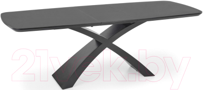 Обеденный стол Halmar Silvestro раскладной 180-220x89x75 (темно-серый/черный)