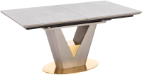 Обеденный стол Halmar Valentino раскладной 160-220x90x76 (светло-серый/золото) - 