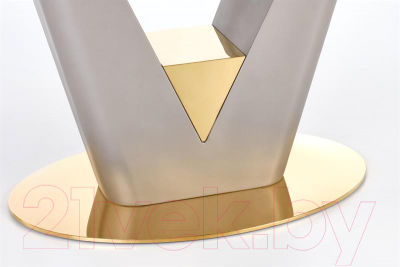 Обеденный стол Halmar Valentino раскладной 160-220x90x76 (светло-серый/золото)