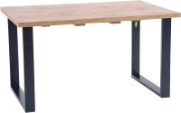 Обеденный стол Halmar Venom раскладной 160-210x90x74 (дуб вотан/черный) - 