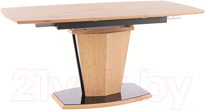 Обеденный стол Signal Houston раскладной 120-160x80x76 (дуб/дуб/черный лак)
