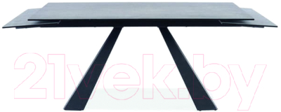Обеденный стол Signal Salvadore Ceramic раскладной 160-240x90x76 (серый мрамор/черный матовый)