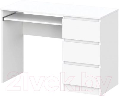 Компьютерный стол Астрид Мебель Ницца-11 / ЦРК.НЦ.11 (белый)