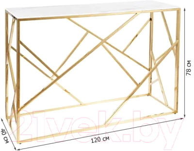 Консольный столик Signal Escada C II (эффект белого мрамора/золото)