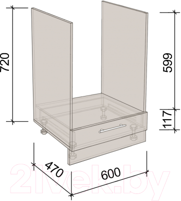 Шкаф под духовку Артём-Мебель 600мм СН-114.60 (ДСП бетон спаркс)