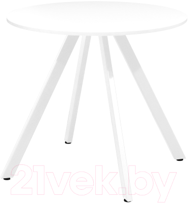 Обеденный стол Millwood Олесунн D800 18мм (белый/металл белый)