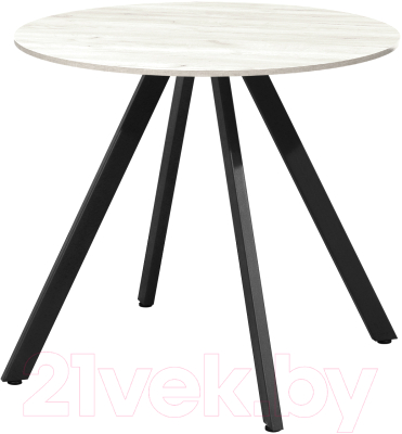 Обеденный стол Millwood Олесунн D800 18мм (дуб белый Craft/металл черный)