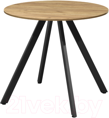 Обеденный стол Millwood Олесунн D800 18мм (дуб золотой Craft/металл черный)