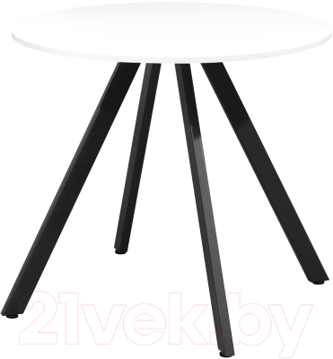 Обеденный стол Millwood Олесунн D800 18мм (белый/металл черный)
