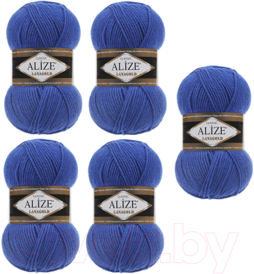 Набор пряжи для вязания Alize Lanagold 49% шерсть, 51% акрил / 141 (240м, сапфир, 5 мотков)