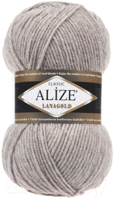 Набор пряжи для вязания Alize Lanagold 49% шерсть, 51% акрил / 207 (240м, светло-коричневый меланж, 5 мотков)