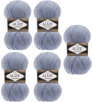 Набор пряжи для вязания Alize Lanagold 49% шерсть, 51% акрил / 221 (240м, светлый джинс, 5 мотков) - 