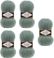 Набор пряжи для вязания Alize Lanagold 49% шерсть, 51% акрил / 386 (240м, лазурный, 5 мотков) - 