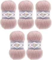 Набор пряжи для вязания Alize Lanagold 800 49% шерсть, 51% акрил / 161 (800м, пудровый, 5 мотков) - 