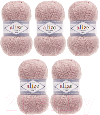 Набор пряжи для вязания Alize Lanagold 800 49% шерсть, 51% акрил / 161 (800м, пудровый, 5 мотков)