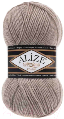 Набор пряжи для вязания Alize Superlana 25% шерсть, 75% акрил / 207 (280м, светло коричневый, 5 мотков)
