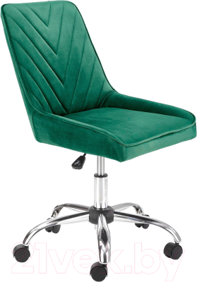 Кресло офисное Halmar Rico (темно-зеленый/хром)