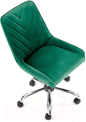 Кресло офисное Halmar Rico (темно-зеленый/хром)