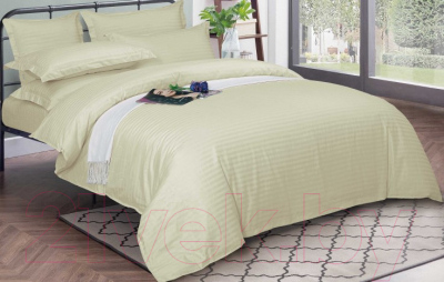 Изображение товара Комплект постельного белья АЭЛИТА Postel'no Фисташка Евро (страйп-сатин)