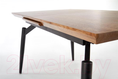 Обеденный стол Halmar Cambell 140-180x80x74 (дуб натуральный/черный)