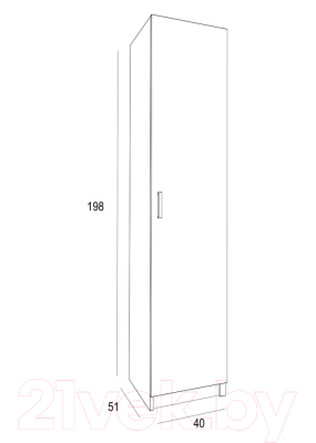 Шкаф-пенал Doma Космос 400 1-дверный бельевой (дуб сонома/белый)