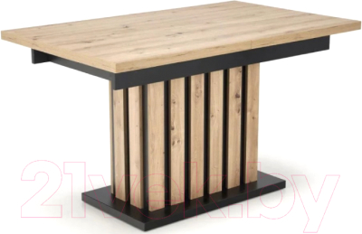 Обеденный стол Halmar Lamello 130-180x80 (дуб артизан/черный)